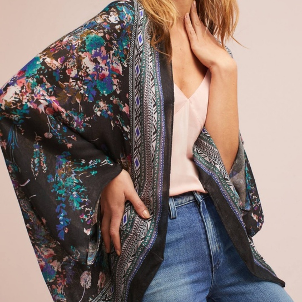 Anthro Elizabeth Gillett Addison Cocoon Kimono NWT